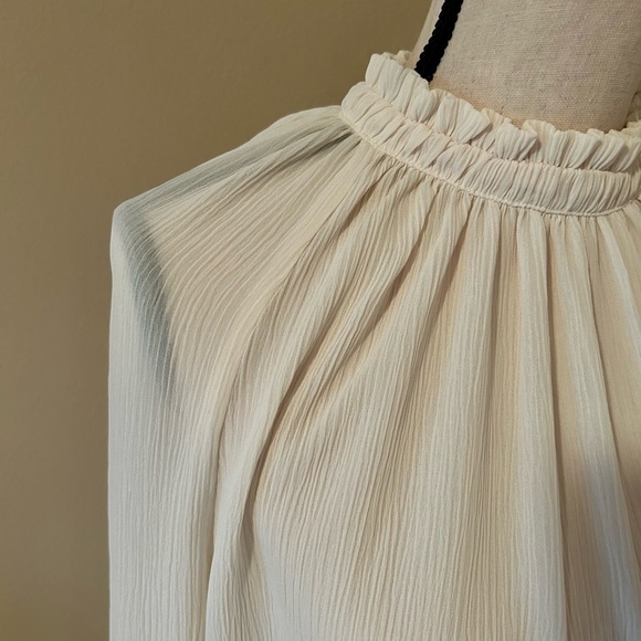 Loft cream drapey blouse, size M - Picture 2 of 5